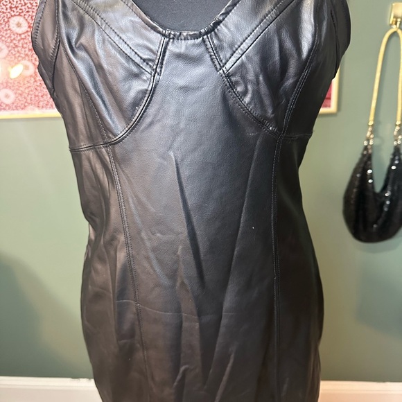 Free People Black Faux Leather Dress Size S 🦄 - Picture 2 of 4